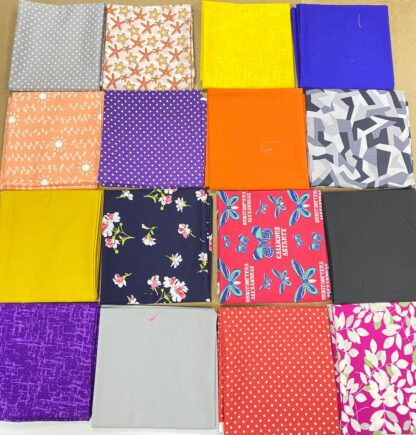 A grid of patchwork square fabric