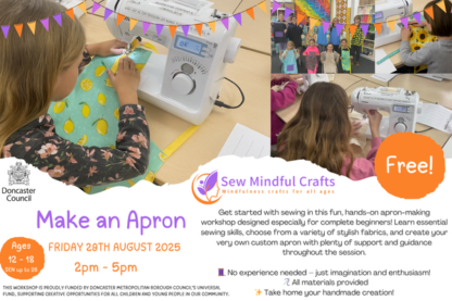 Advert for a 'Make an apron' workshop