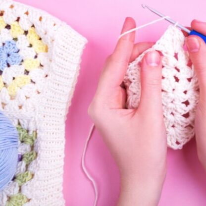 A picture of someone crocheting