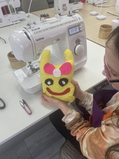 Worry monster made my hand in a sewing workshop by a child.