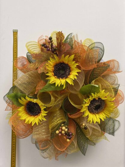 autumn wreath with tape measure