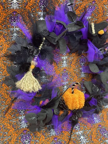 halloween wreath side view