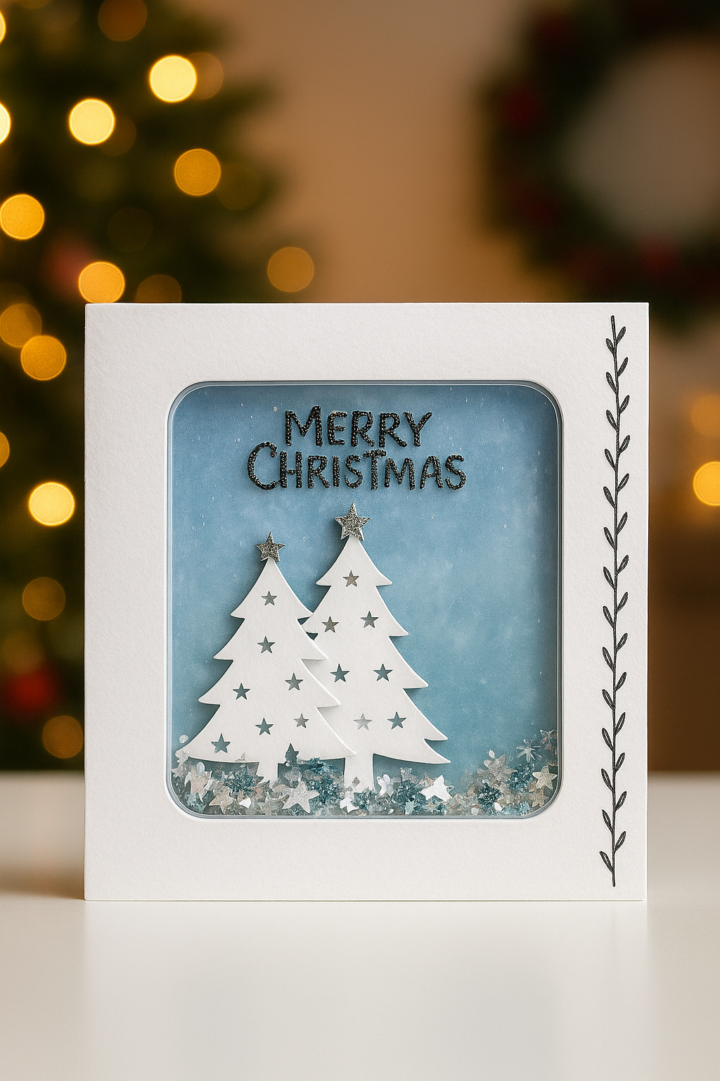 CHRISTMAS SHAKER CARD ALTERNATIVE BACKGROUND