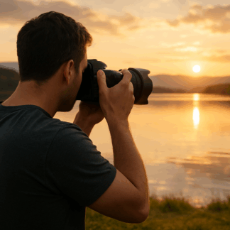 man taking a photo with a camera