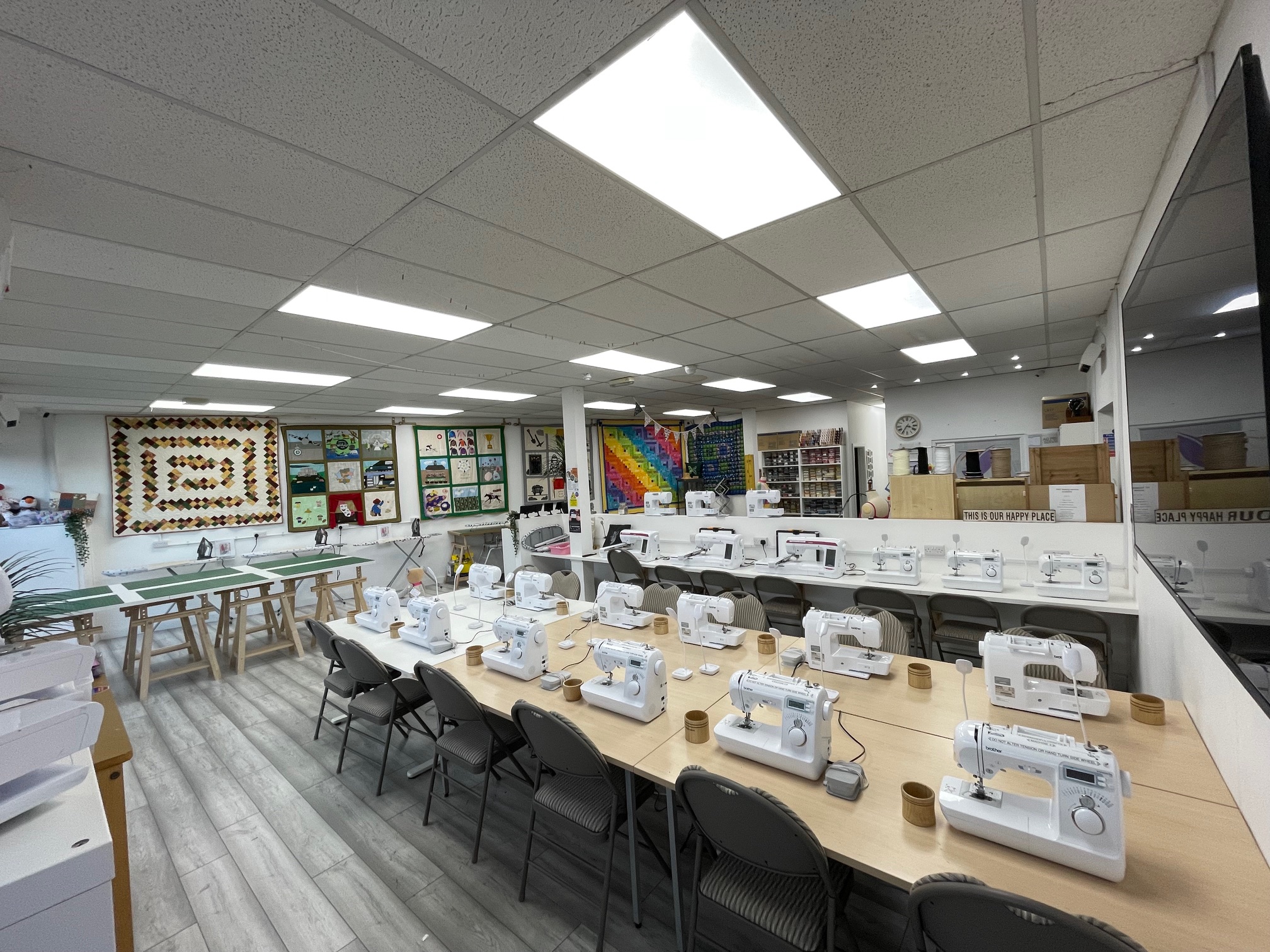 workshop area at sew mindful crafts