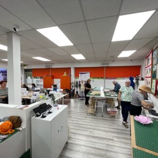 people sewing on a Monday evening at sew mindful crafts Doncaster