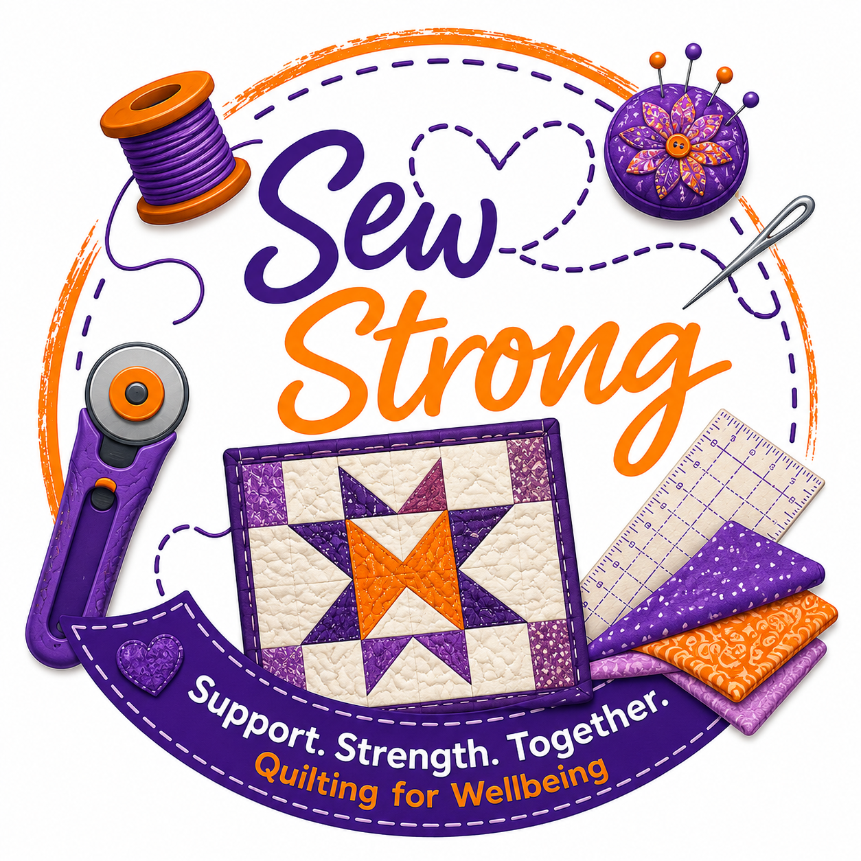 Sew strong quilting logo